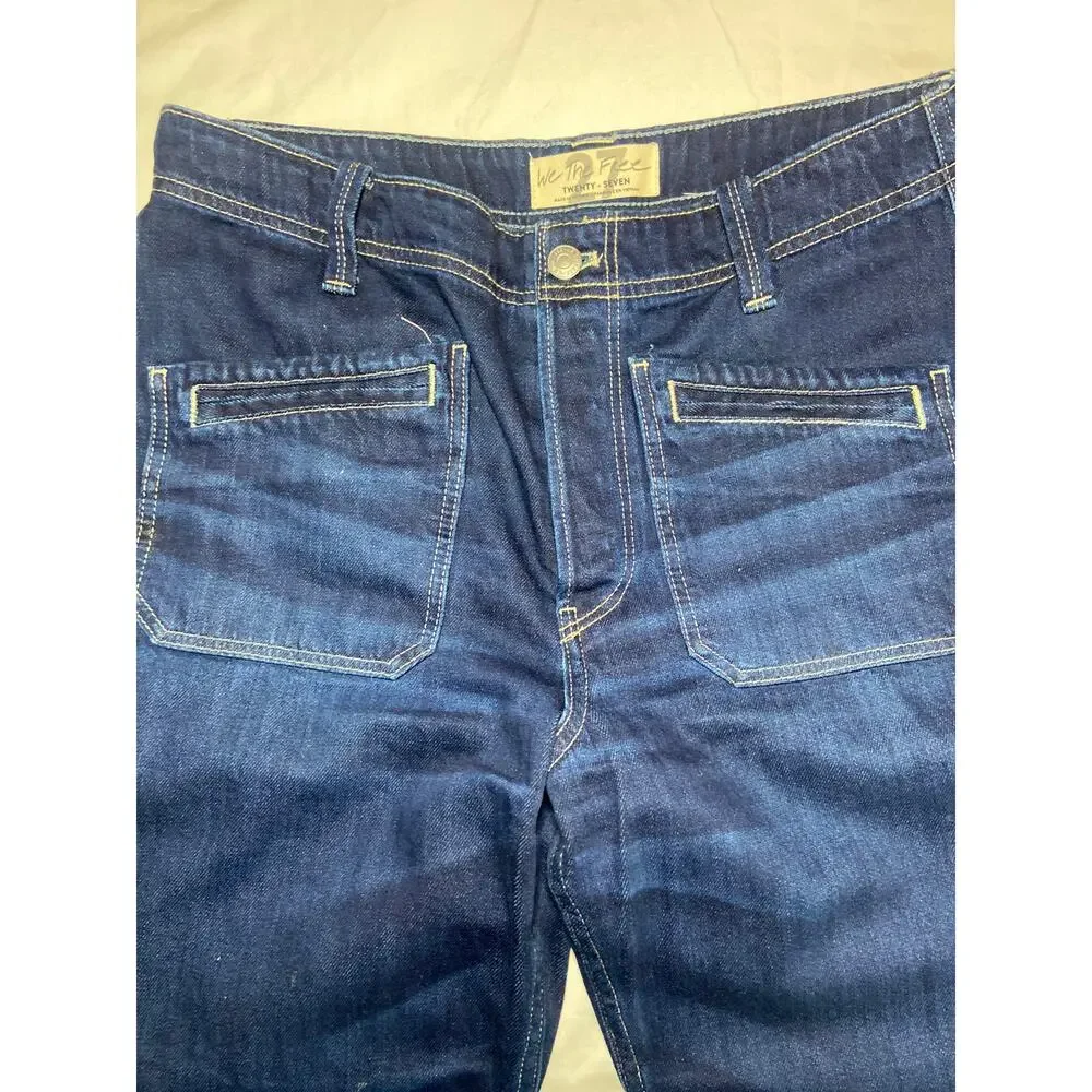 Wide Leg Denim Free Spirit Button Fly Boho Chic Edgy Chic